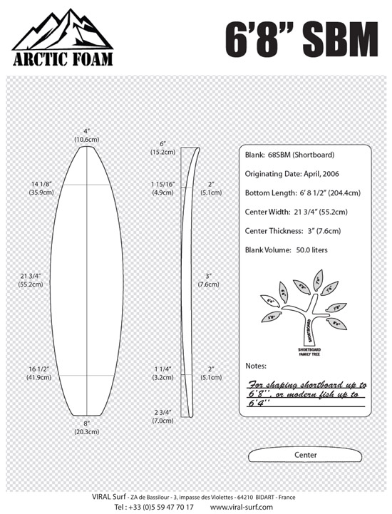 ARCTIC 6'8'' shortboard