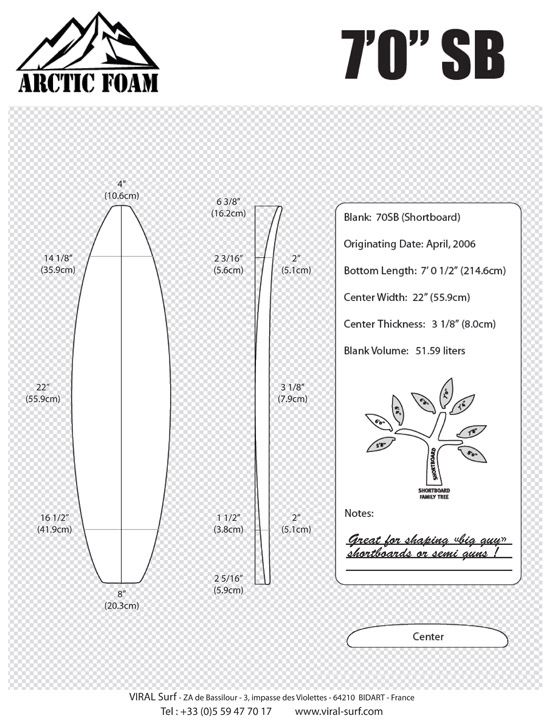 ARCTIC 7'0'' shortboard